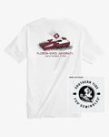 The back view of the FSU Seminoles Cornhole T-Shirt by Southern Tide - Classic White